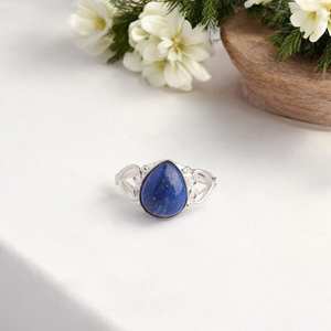 Handmade Blue Lapis Lazuli Oval Cut Sterling Silver <b>Ring</b> IGI Certified Elegant Women's Gift Jewelry - Product Image 6