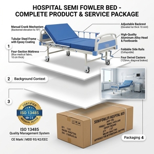 Lit médical semi-Fowler ISO 13485 CE, fiabilité clinique, norme d'exportation Afrique, Amérique Latine, Asie du Sud-Est - Product Image 1