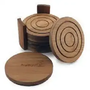 Posavasos de madera con logotipo personalizado ecológico, múltiples diseños y colores pulidos para regalos de negocios - Product Image 6