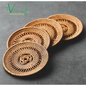 Sous-verres tissés à la main Produits artisanaux en tricot de rotin Sous-verres en bambou faits à la main pour rotin Sous-verres en osier pour le salon - Product Image 2