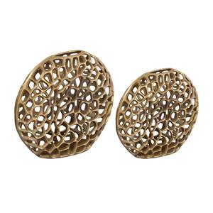 Vase rond creux en métal abstrait moderne Sculpture décorative artistique en or pour l'affichage intérieur d'hôtel de bureau à domicile - Product Image 5