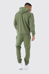 Conjunto Deportivo Informal de Invierno para Hombre, 100% Algodón, Pantalón Ajustado y Sudadera con Capucha, Logotipo Personalizado, Talla Grande - Product Image 2