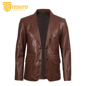 Chaqueta de Cuero de Invierno para Hombre Hecha a Medida al por Mayor, Cuello Alto de Alta Calidad, Transpirable e Impermeable, Estilo Formal - Product Image 1