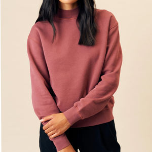 Womens Vintage High Street Base 350g Heavyweight 100% Cotton <b>Fleece</b> Winter Turtleneck Long Sleeve <b>Sweatshirt</b> - Product Image 5