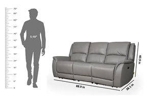 Colección italiana Sofá reclinable de movimiento eléctrico de medio cuero Diseño moderno Cómodo Salón reclinable eléctrico de lujo - Product Image 6