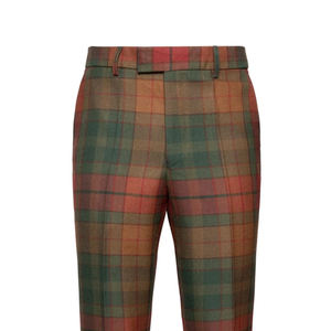 กางเกงลายตารางสำหรับผู้ชายระบายอากาศได้ดีดีไซน์โลโก้ตรงแบบลำลอง - Product Image 4