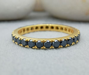 Anillo de Bodas de Oro Real de 10K 18K Certificado de Salida de fábrica, joyería de diamantes de moissanita de corte negro para mujer, aniversario de compromiso - Product Image 1