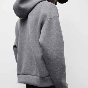 Luxe hommes 550gsm surdimensionné pull à capuche 100% coton polaire fermeture éclair conception solide doublure personnalisé Vintage hiver - Product Image 2