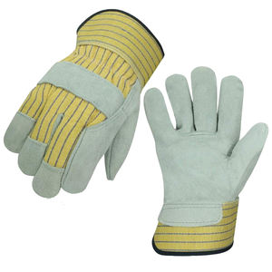 Guantes de trabajo de cuero de vaca con protección anticorte de la mejor calidad con parche Guantes de cuero de seguridad resistentes al corte de Palma - Product Image 5