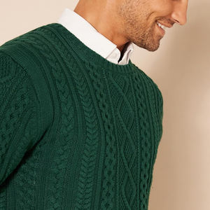 Saison d'été Pull en laine de haute qualité pour hommes tricoté à la main 100% laine avec un motif tricoté élégant - Product Image 4