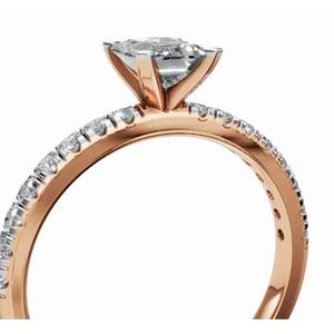 Anillo de Diamante Cultivado en Laboratorio en Tonos Esmeralda Exclusivos, 0.540 Ct, Oro de 9, 14 y 18 Quilates, Proveedor Mayorista OEM - Product Image 3