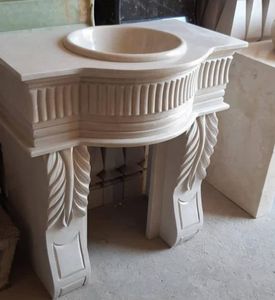 อ่างล้างหน้าทรงกลมหรูหราอิสระโต๊ะหินอ่อนหินอ่อนลายหินอ่อนหินอ่อนลายหินอ่อนหินอ่อนหินอ่อนลายหินอ่อนสำหรับตกแต่งห้องน้ำและห้องนั่งเล่น - Product Image 2