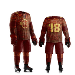 Uniforme de hockey sobre hielo de alta calidad, ropa de equipo sublimada, camisetas y pantalones cortos de hockey sobre hielo de Canadá, conjunto de ropa de equipo de sublimación personalizada - Product Image 4