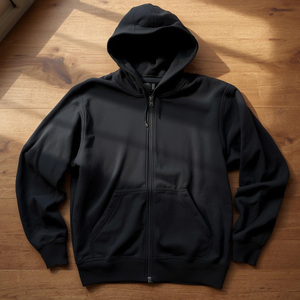 Sudadera con Capucha Negra Bordada para Invierno, Chaqueta de Forro Polar con Impresión Digital y Opciones de Marca Privada OEM/ODM - Product Image 3