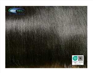 Tissu en fausse fourrure noire en peluche, poil long de 100 mm, dos tricoté, 100 % polyester pour vêtements et textiles de maison, approvisionnement direct en usine - Product Image 1