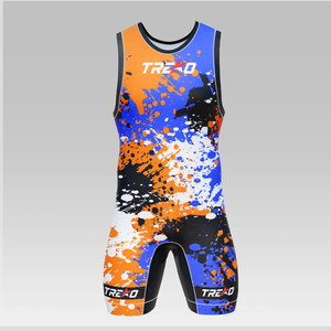 Combinaison de lutte personnalisée en gros pour hommes, sublimation, extensible, respirante, équipement d'arts martiaux, tenue de lutte professionnelle respirante - Product Image 1