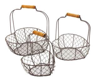 <b>Metal</b> Iron Wire Storage <b>Basket</b> Dry Cloth Classic <b>Basket</b> for Home Decoration Classic <b>Basket</b> With Handle - Product Image 3