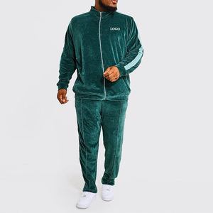 Conjunto de patrón sólido de cuello alto de poliéster transpirable para hombre OEM 2026/chándales de gimnasio de calle informales de alta calidad con logotipo personalizado - Product Image 1