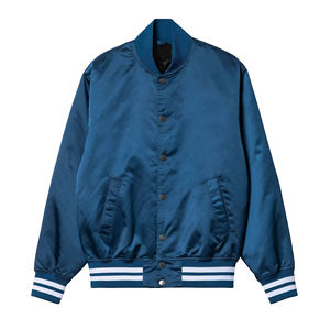 Nouvel arrivage de vestes universitaires en satin au design personnalisé pour hommes Blouson à manches longues uni décontracté pour l'hiver Blouson de baseball pour homme - Product Image 4