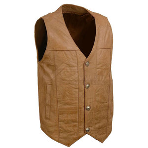 Chalecos de cuero de moda personalizados transpirables de alta calidad diseño elegante Chaleco de cuero genuino para hombres - Product Image 1