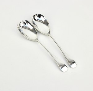 Glossy Silver Stainless Steel Silverware <b>Salad</b> <b>Server</b> Perfect For Events Restaurants Hotel And Resort From India - Product Image 1