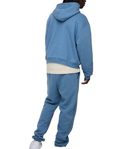 OEM/ODM Service 100% algodón hombres chándal con capucha y Jogger conjunto de gran tamaño pulóver streetwear cómodo hip hop chándales - Product Image 5
