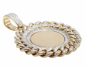 Forme Cubaine Cercle Rond à Mémoire Personnalisée en Argent Sterling S925 avec Pendentif Hip Hop en Diamant Moissanite Rond - Product Image 4