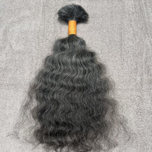 Cabello Indio Gris Rizado Natural Grado 12A de Tamil Nadu 100g para Trenzas, Dura Más de 2 Años - Product Image 3