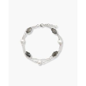 Bracelet fin à double chaîne avec petit charme en forme de main - Product Image 1