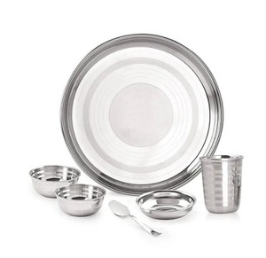 Vente en gros de qualité supérieure 6 pièces en acier inoxydable classique ensemble de dîner motif végétal couverts assiettes INS Design pour cadeaux d'affaires - Product Image 1