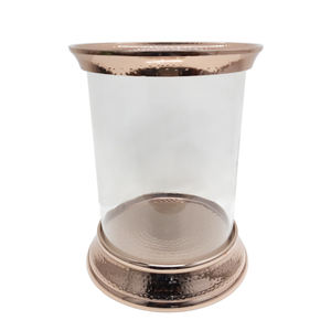 Set of 2 Aluminum & Glass <b>Candle</b> Pillar <b>Holder</b> Nickel Color Small Size <b>Tapered</b> <b>Candle</b> <b>Holder</b> for Wedding Decoration - Product Image 3