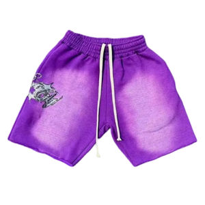 Personnalisé Hommes Vintage Sun Dye Fade Sweat Coton Shorts Bord Brut Puff Impression Hommes Acid Wash Gym Shorts - Product Image 3