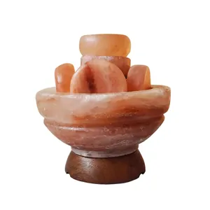 100% matériau naturel bol himalayen forme lampes à sel haut demandé pièce décorée lampe à sel bol personnalisé lampe à sel