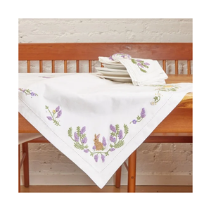 <b>Round</b> Organic Cotton Twill Weave <b>Table</b> <b>Cloth</b> 260 GSM Sustainable Texture Quick Dry Perfect For Eid Family Dining Decoration - Product Image 6