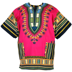 เสื้อแดชิกิ CRAFTSHUB สำหรับทุกเพศทุกวัย ไซส์ใหญ่ แฟชั่นลำลองสำหรับวันหยุด ผลิตจากผ้าฝ้าย 100% ต้นกำเนิดจากแอฟริกา ผลิตที่รัฐราชสถาน - Product Image 1