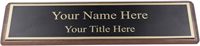 Plaque de nom noire de bureau d'affaires en bois de noyer personnalisée avec lettres dorées-Plaque de porte de bureau d'affaires montée de 2 "X 8"