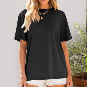 Camiseta de Algodón para Mujer, Informal, Ligera, Transpirable, Suave, Moderna, Ropa Urbana, Proveedor Mayorista - Product Image 6