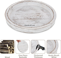 Plateau décoratif personnalisé, fantaisie, marque privée, style ferme bohème, fait main, durable, blanc, pour bougies de Noël multi-usages