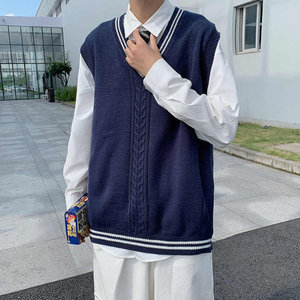 Pull tricoté respirant à col en V coton Logo personnalisé imprimé tricots d'hiver pour hommes approvisionnement ODM - Product Image 3