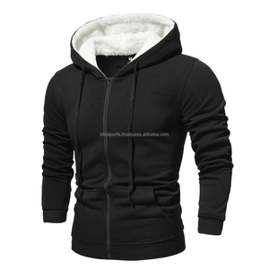 Sudadera con Capucha Negra Ligera con Cierre para Hombre, 100% Algodón Transpirable, Sudadera con Capucha para Invierno, Venta al Por Mayor OEM 2026 - Product Image 1