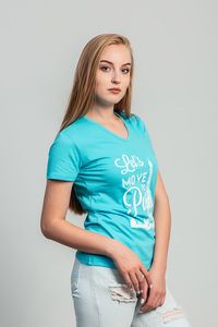 Camisetas de Verano de Alta Calidad, 100% Algodón, Tejido de Punto, Manga Corta, 160g, Casuales para Mujer, con Estampado Personalizado, Marca IMRON, Tallas XS-XL, Envío Mundial - Product Image 6