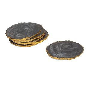 Juego de posavasos de resina gris ceniza de 6 piezas de alta calidad, alfombrillas y almohadillas de estilo clásico hechas a mano para café, té, otras bebidas - Product Image 3