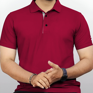 T-shirts polo à coupe cintrée pour hommes 100% coton Tissu respirant de haute qualité Vêtements de travail élégants et confortables pour toutes les saisons - Product Image 3