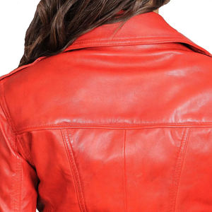 New Arrival Customized Printed Genuine Leather Racer <b>Jacket</b> in Bulk Quantity / Breathable Comfortable Fit <b>Women</b> Leather <b>Jacket</b> - Product Image 6