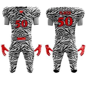 Dernier design d'uniforme de football américain pour adultes, nouveau style, manches courtes, 100% polyester, maillot personnalisé, prix de gros - Product Image 5