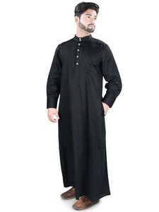 Thobe uni à manches longues pour hommes musulmans, vêtements islamiques, Kaftan saoudien pour hommes, cadeau de l'Aïd Ramadan, Thobe personnalisé respirant - Product Image 4