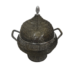 Olla caliente de Metal de alambre de hierro de diseño moderno, contenedor de alimentos redondeado, cazuela con tapa de acero inoxidable aislada de gran capacidad - Product Image 3