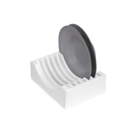 Kit d'organisation de vaisselle en plastique blanc Emuca pour meubles, capacité 13 assiettes, rangement de cuisine, modèle Espagne 8938515