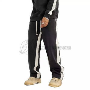 Custom Logo <b>Men's</b> High Quality Canvas <b>Joggers</b> with Side Strips Casual Style Drawstring Sweatpants <b>Cargo</b> Trouser - Product Image 1