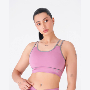 Sujetador deportivo de un solo hombro con transferencia térmica para mujer, talla grande, de alto soporte, para fitness, gimnasio, yoga, sin costuras, ligero, transpirable, elástico en cuatro direcciones - Product Image 3